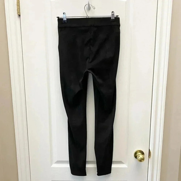 Zara High Rise Faux Suede Ankle Zip Leggings Black Size Small - Picture 4 of 13